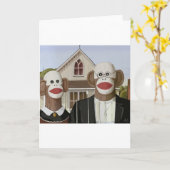 アメリカゴシック型靴下ザル カード (黄色い花)