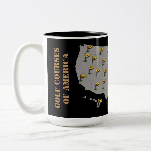 アメリカゴルフコースマップ ツートーンマグカップ (左)
