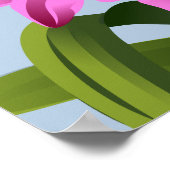 アメリカゴールドフィンチとアルストロエメリアフラワーアート ポスター (角)