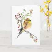 アメリカゴールドフィンチバードカード カード (黄色い花)