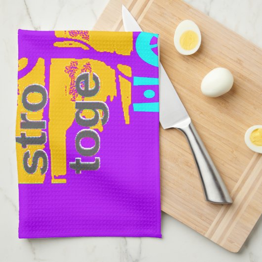 アメリカサイケデリックの希望:ネオン・ユニティ・アート キッチンタオル (四つ折り)