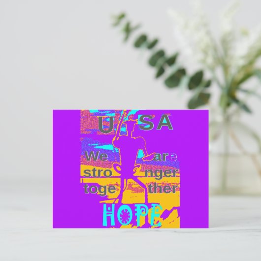 アメリカサイケデリックの希望:ネオン・ユニティ・アート ポストカード (スタンド正面)