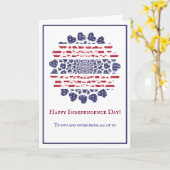 アメリカサイケデリック愛国的ハート絞り染め カード (黄色い花)