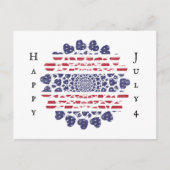 アメリカサイケデリック愛国的ハート絞り染め ポストカード (正面)