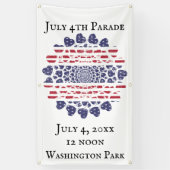 アメリカサイケデリック愛国的ハート絞り染め 横断幕 (縦)