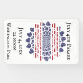 アメリカサイケデリック愛国的ハート絞り染め 横断幕 (横)