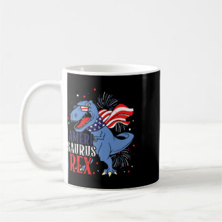 アメリカサウルスレックス7月4日恐竜独立記念日 コーヒーマグカップ