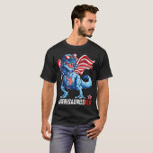 アメリカサウルスTシャツ 4th of July 恐竜 Tシャツ (正面フル)