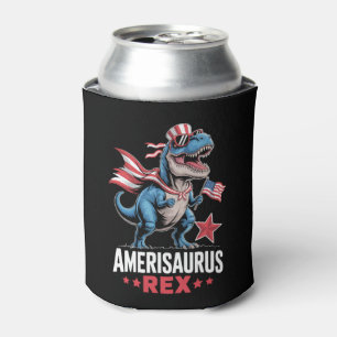 アメリカサウルスTレックス 恐竜 7月4日 アメリカ独立記念日 面白い 缶クーラー