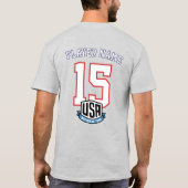 アメリカサッカーの鷲アスリート愛国アメリカ代表チーム Tシャツ (裏面)