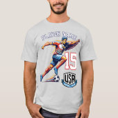 アメリカサッカーの鷲アスリート愛国アメリカ代表チーム Tシャツ (正面)