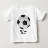 アメリカサッカーまたは協会サッカーボール名 ベビーTシャツ (正面)