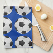 アメリカサッカーまたは協会サッカーボール キッチンタオル (四つ折り)