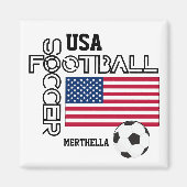 アメリカサッカーパーソナライズされたフットボール マグネット (正面)