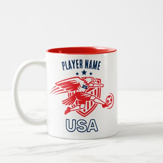 アメリカサッカー鷲国家代表チーム愛国アクション ツートーンマグカップ (左)