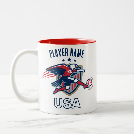 アメリカサッカー鷲国家代表愛国アクション ツートーンマグカップ (左)