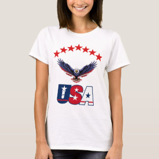 アメリカサッカーTシャツ - ハクトウワシと7つの星 Tシャツ