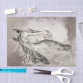 アメリカサドルブレッド馬のスケッチの切り離し 薄葉紙 (クラフト)