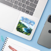 アメリカサモアビーチ熱帯雨林 シール (ノートパソコンとiPhone)