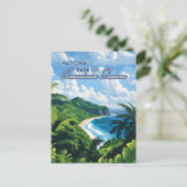 アメリカサモアビーチ熱帯雨林 ポストカード (スタンド正面)