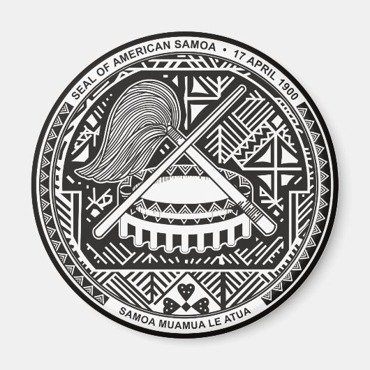 アメリカサモア公式コートオブアームズHeraldry Symb マグネット (正面)