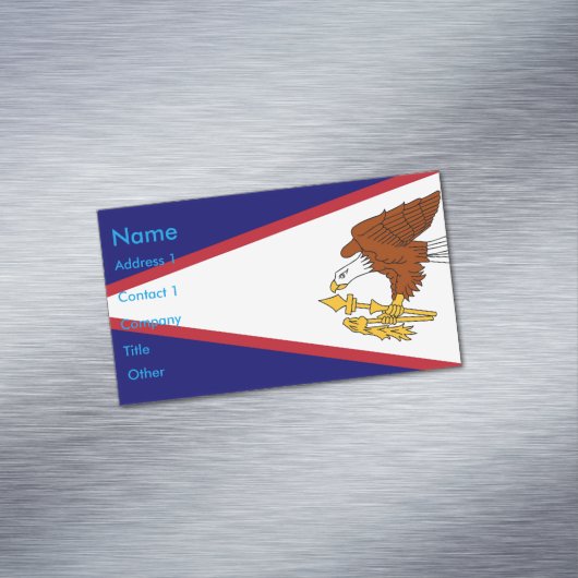 アメリカサモア国旗を掲げた名刺マグネット マグネット名刺 (インサイチュ)