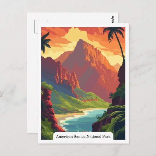 アメリカサモア国立公園の熱帯雨林 ポストカード (正面/裏面)