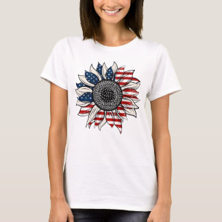 アメリカサンフラワーシャツUSAフラワーTシャツ Tシャツ