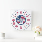 アメリカザはっきりしたスクエアウォールクロック スクエア壁時計 (ホーム)