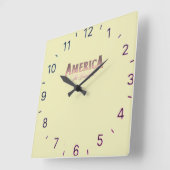 アメリカザビューティフルウォールクロック スクエア壁時計 (傾斜)