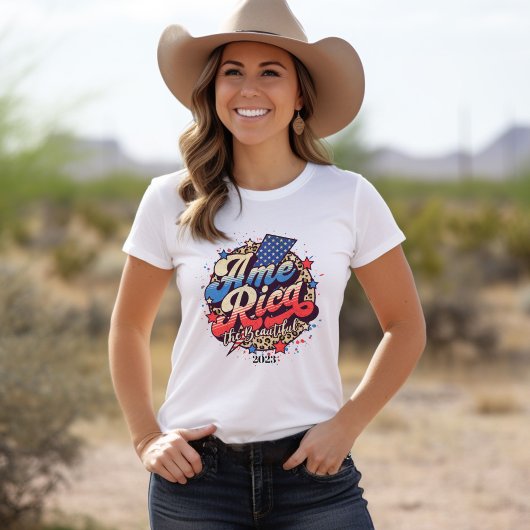 アメリカザビューティフルレトロフォント Tシャツ