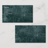 アメリカシラカンバ-暗いティール（緑がかった色）の緑 名刺 (正面/裏面)