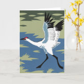 アメリカシロヅルの挨拶状 カード (黄色い花)