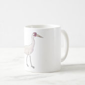 アメリカシロヅル鳥種の水彩画アート コーヒーマグカップ (正面右)