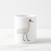 アメリカシロヅル鳥種の水彩画アート コーヒーマグカップ (中央)