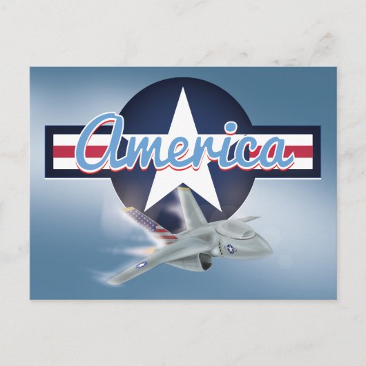 アメリカジェット戦闘機空軍 ポストカード (正面)