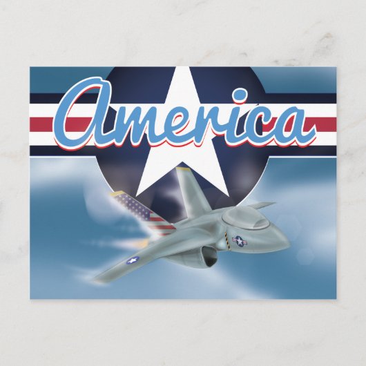 アメリカジェット戦闘機空軍 ポストカード (正面)