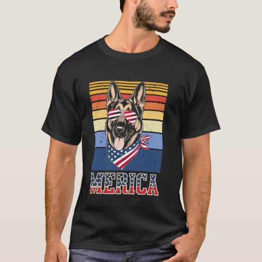 アメリカジャーマンシェパードドッグ Tシャツ (正面)