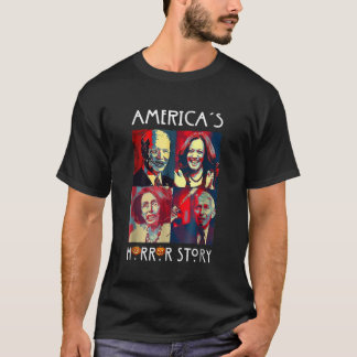 アメリカスおもしろいホラー物語バイデン氏ハロウィーンコスム Tシャツ