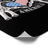 アメリカスカルスケルトンハンドアートワーク編集可能レイヤー ポスター (角)