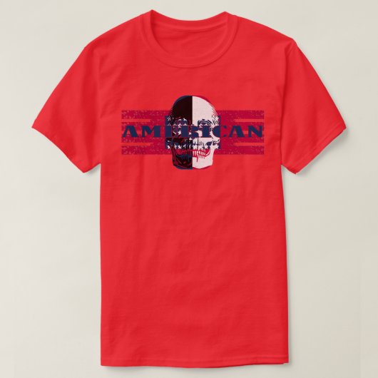 アメリカスカル国旗2 Tシャツ (デザイン正面)