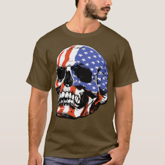 アメリカスカル愛国心 Tシャツ