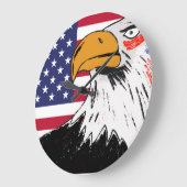 アメリカスケッチのイーグル ラージ壁時計 (傾斜)