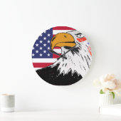 アメリカスケッチのイーグル ラージ壁時計 (ホーム)