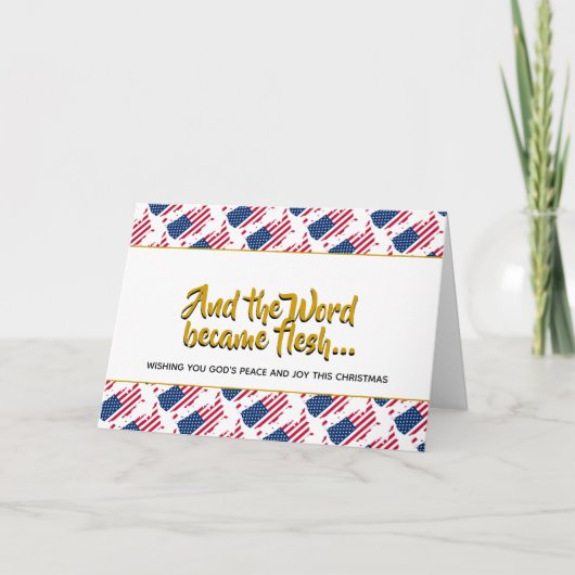 アメリカスタイリッシュの言葉がクリスマスに生まれた シーズンカード (正面)