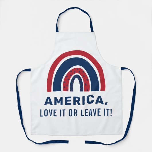 アメリカスタイリッシュ愛国的なアメリカの虹7月4日 エプロン (正面)
