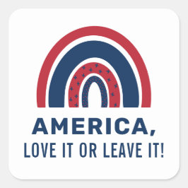 アメリカスタイリッシュ愛国的なアメリカの虹7月4日 スクエアシール