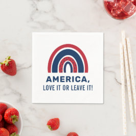 アメリカスタイリッシュ愛国的なアメリカの虹7月4日 スタンダードカクテルナプキン