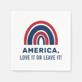 アメリカスタイリッシュ愛国的なアメリカの虹7月4日 スタンダードカクテルナプキン (正面)