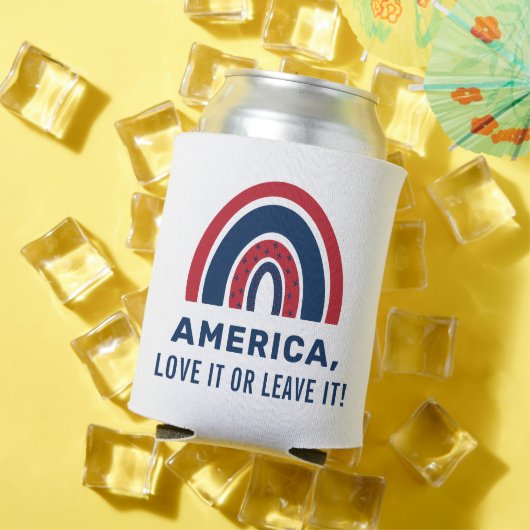 アメリカスタイリッシュ愛国的なアメリカの虹7月4日 缶クーラー (インサイチュ 夏)